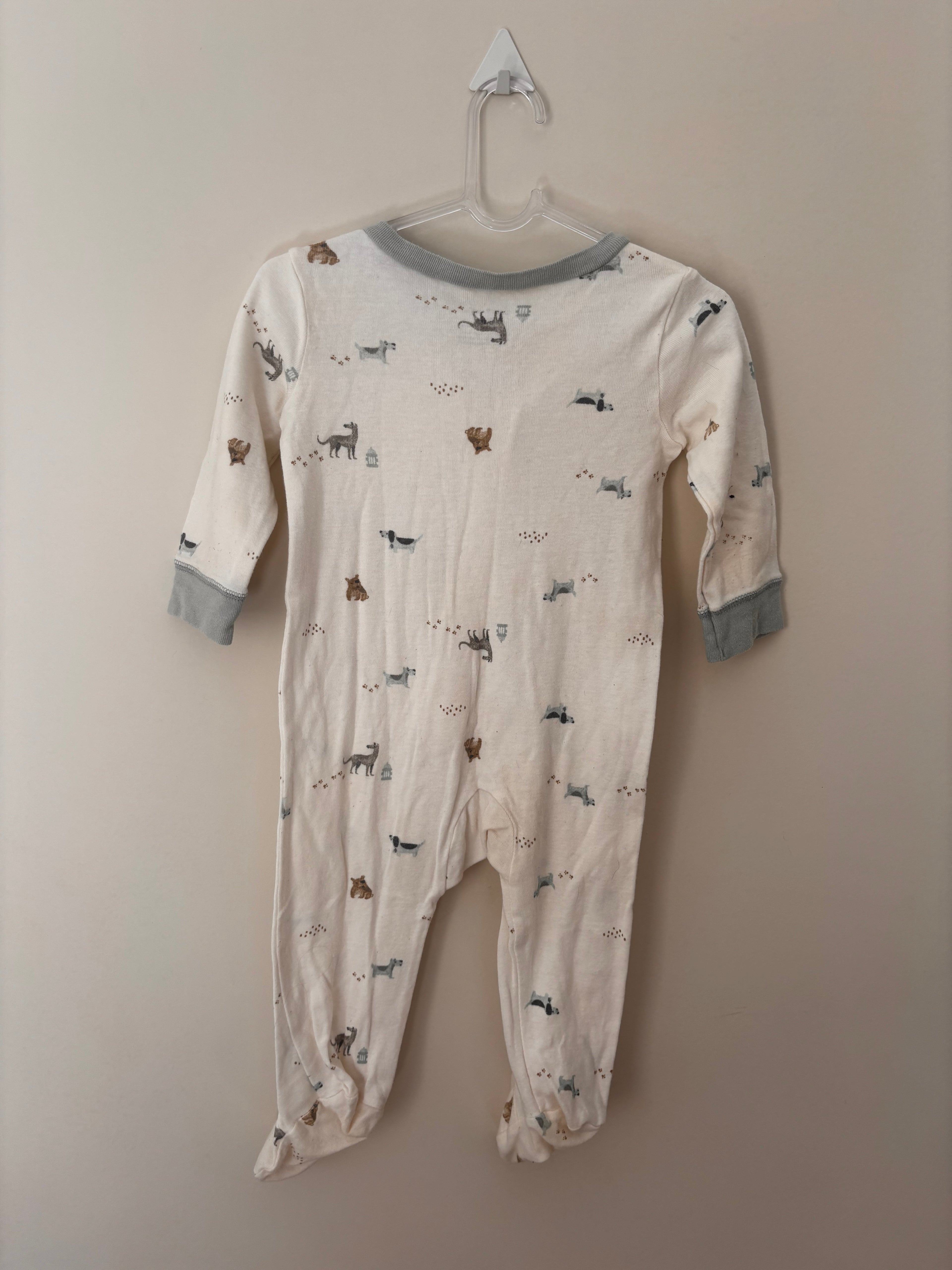 Macacão pijama cachorrinhos off-white - costas