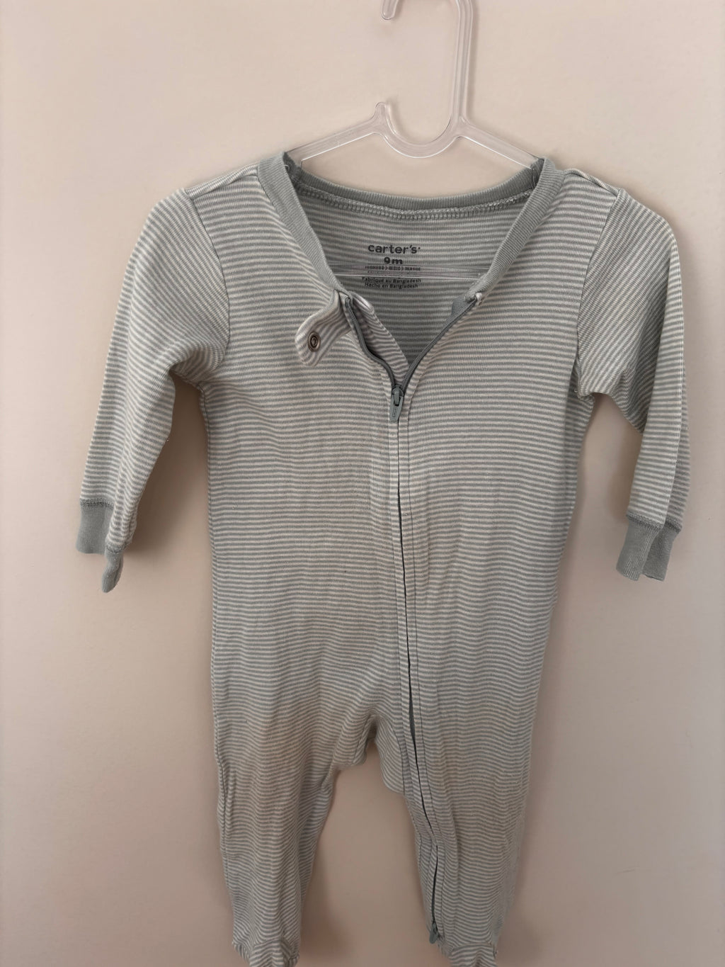 Macacão Pijama Listrado – Azul Claro (Bebê)