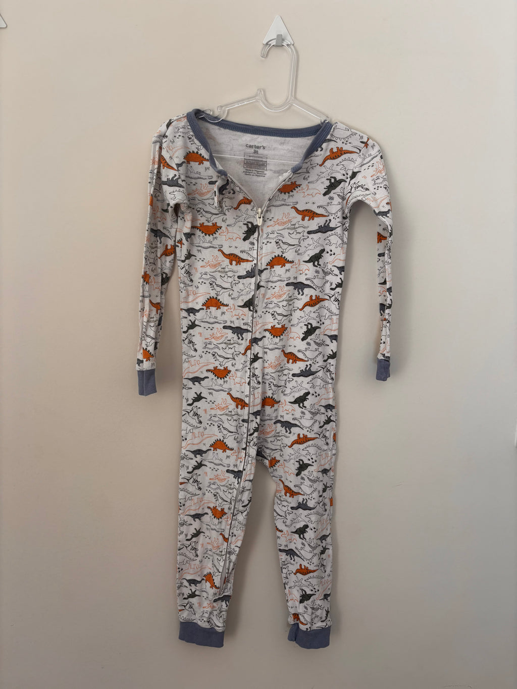 Macacão Pijama Dinossauros – Branco (Bebê)