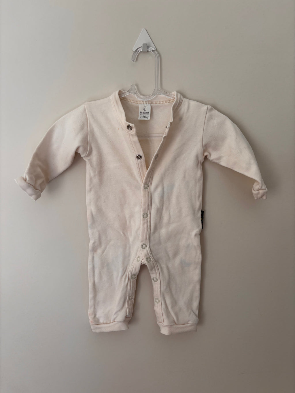 Macacão Pijama Liso – Off-White (Bebê)