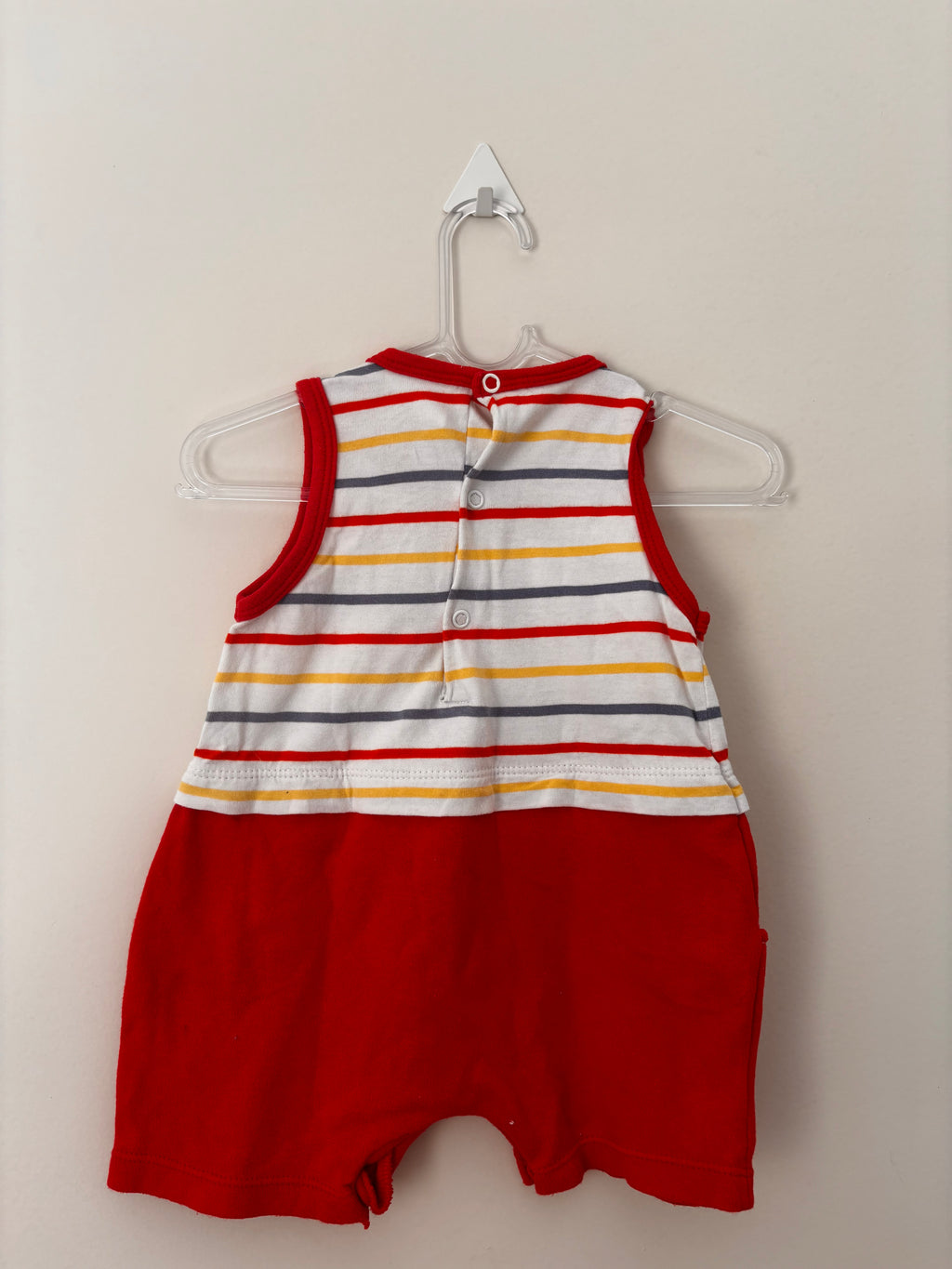 Body Listrado – Vermelho e Azul (Bebê)