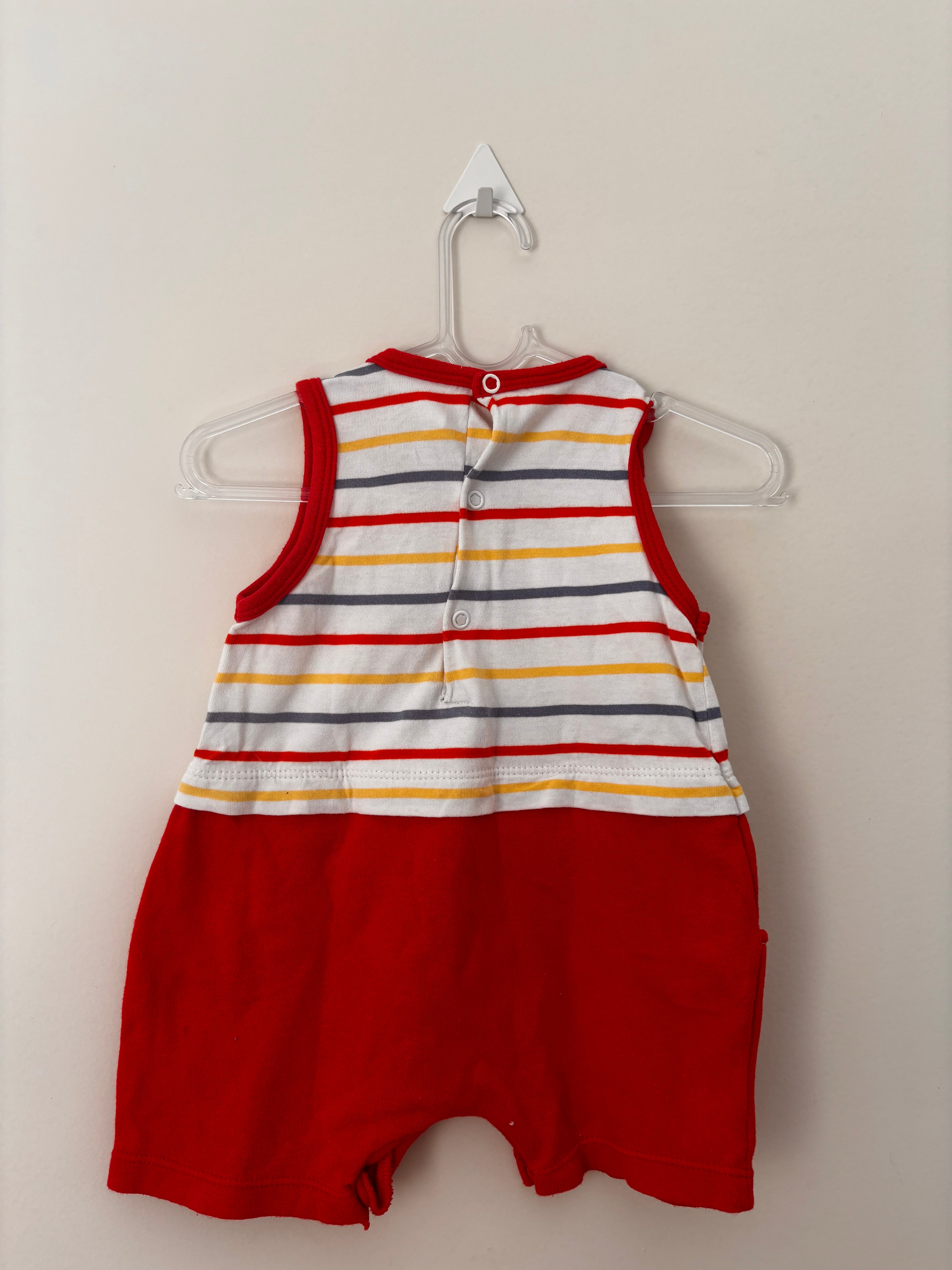 Body Listrado – Vermelho e Azul (Bebê)