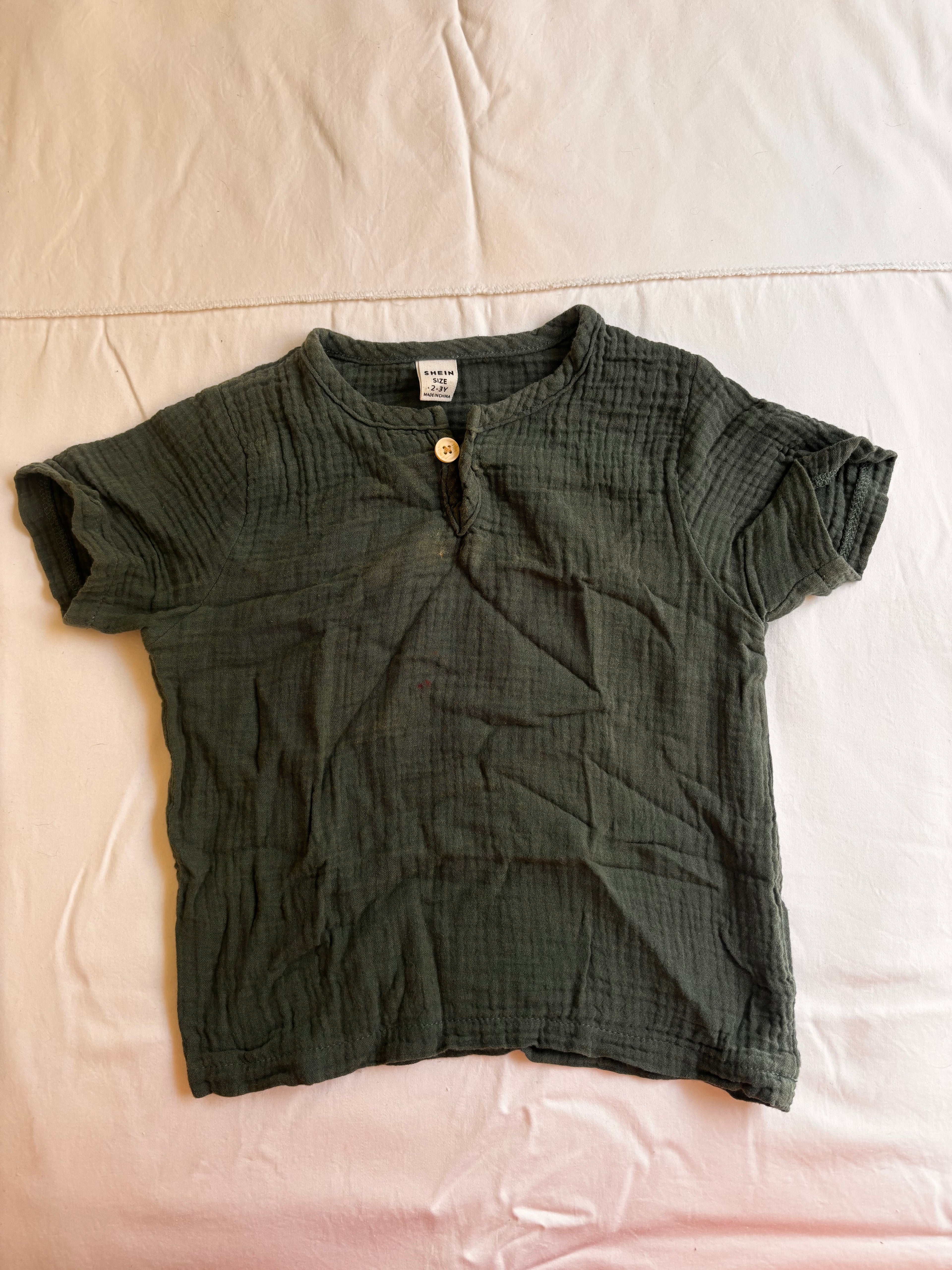 Camisa Muslin SHEIN – Verde (Infantil)
