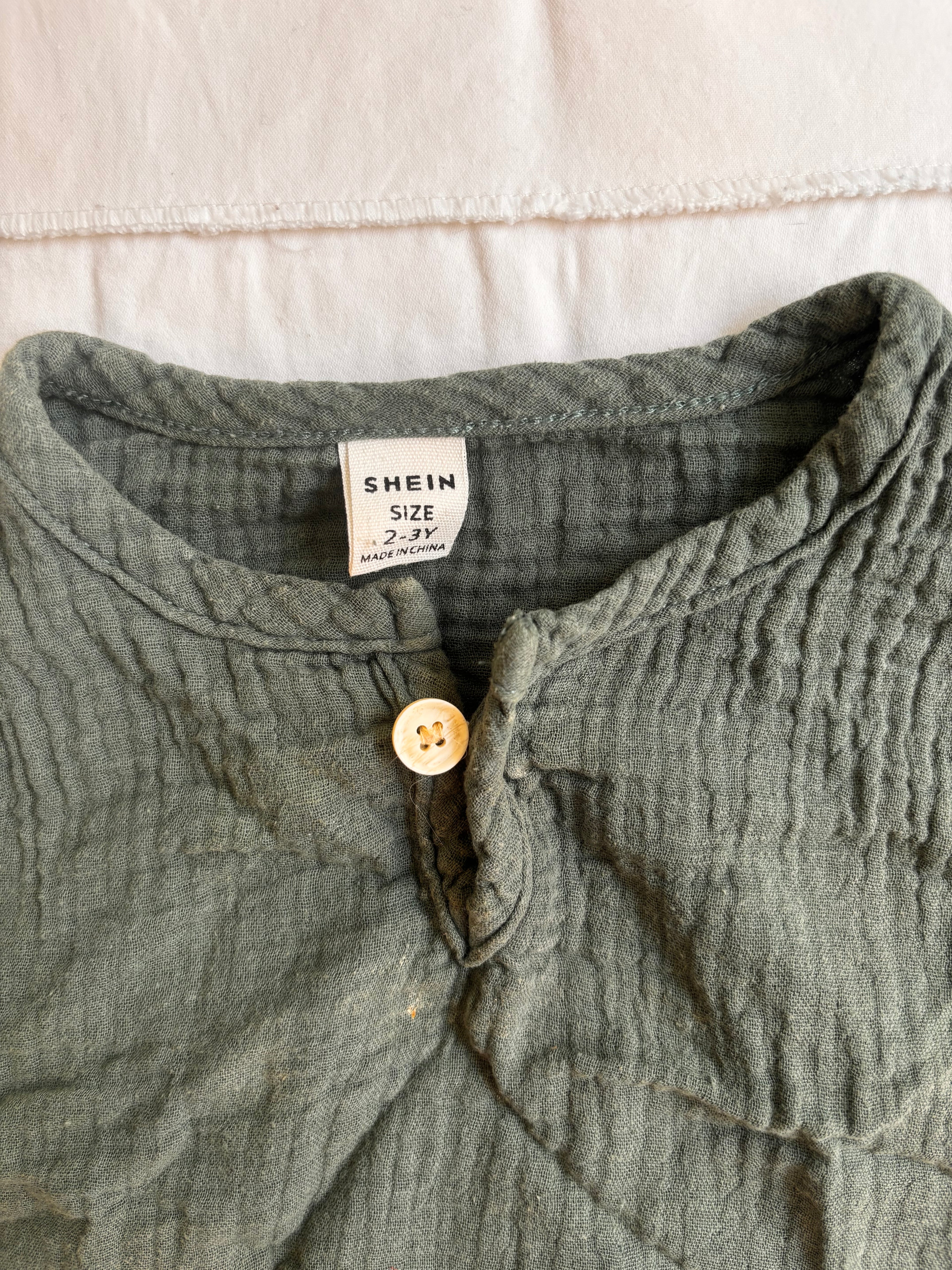 Camisa Muslin SHEIN – Verde (Infantil)