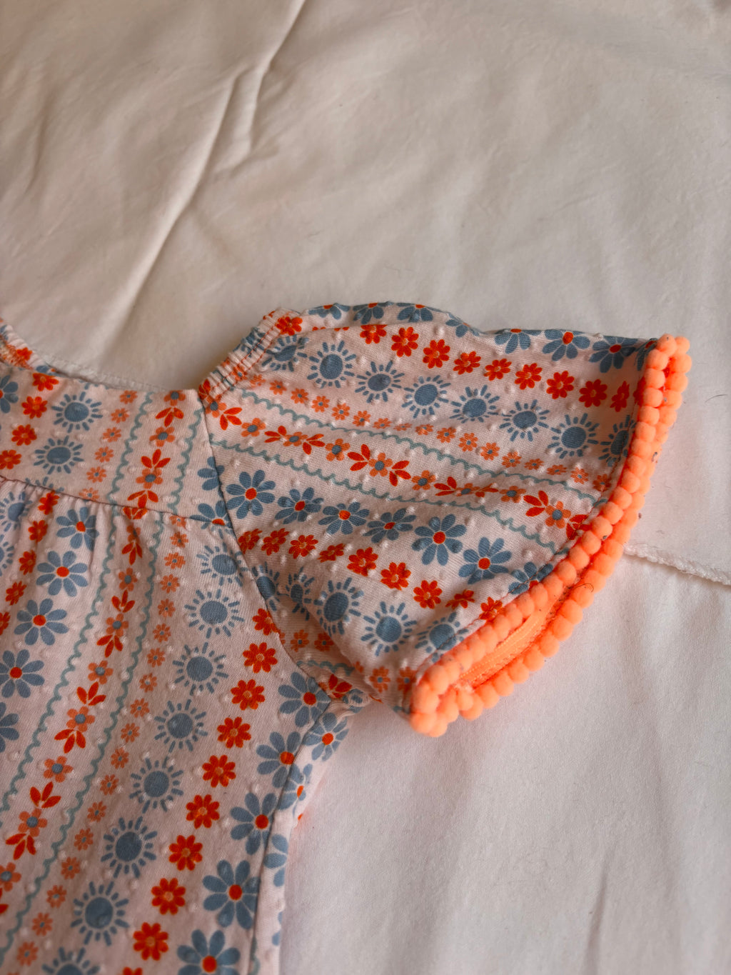 Vestido Estampa Étnica – Laranja e Azul (Infantil)