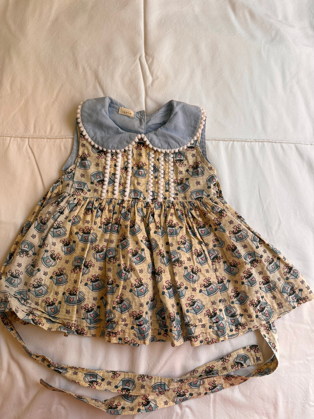 Vestido Floral – Azul e Creme (Infantil)