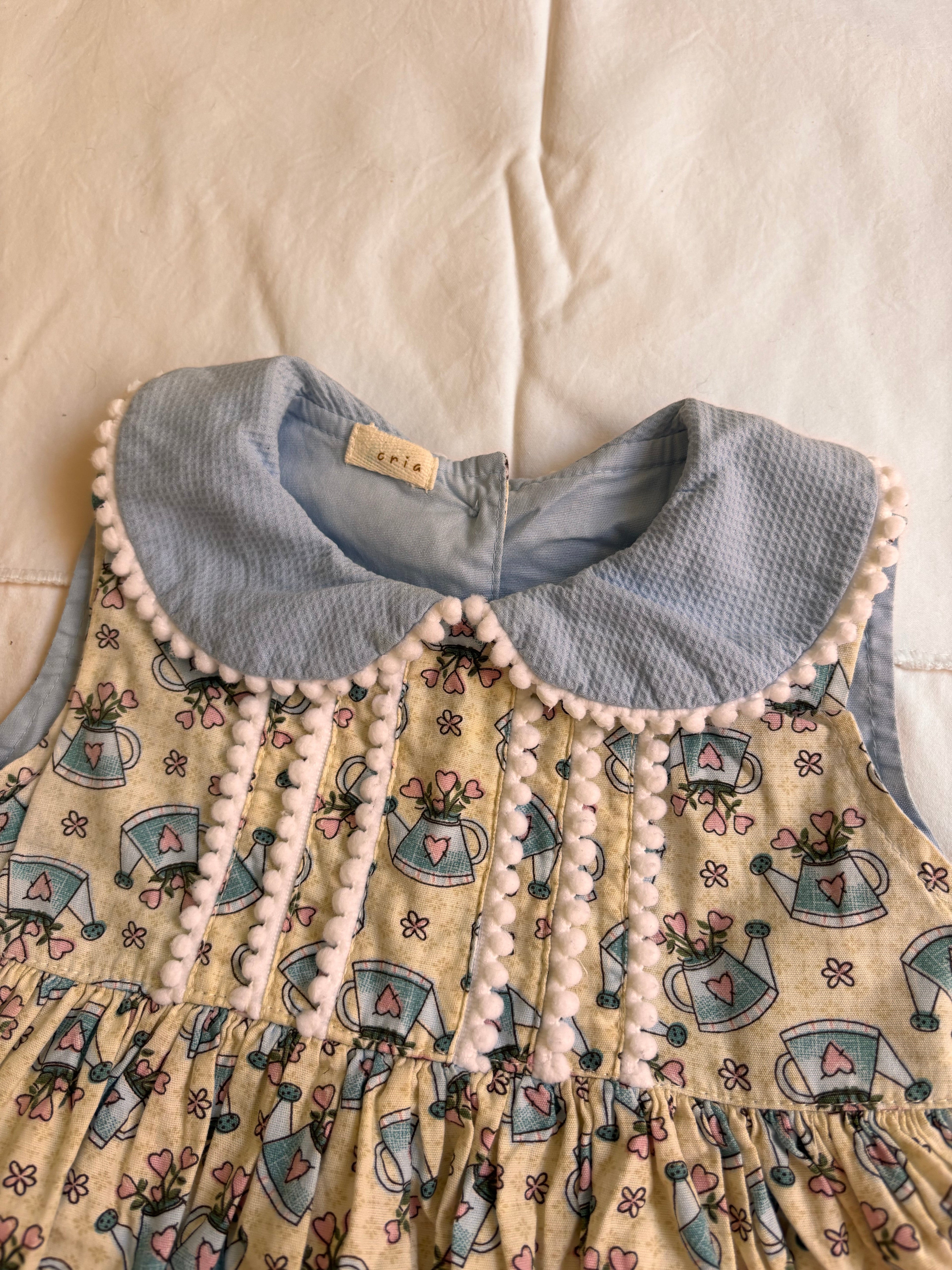 Vestido Floral – Azul e Creme (Infantil)