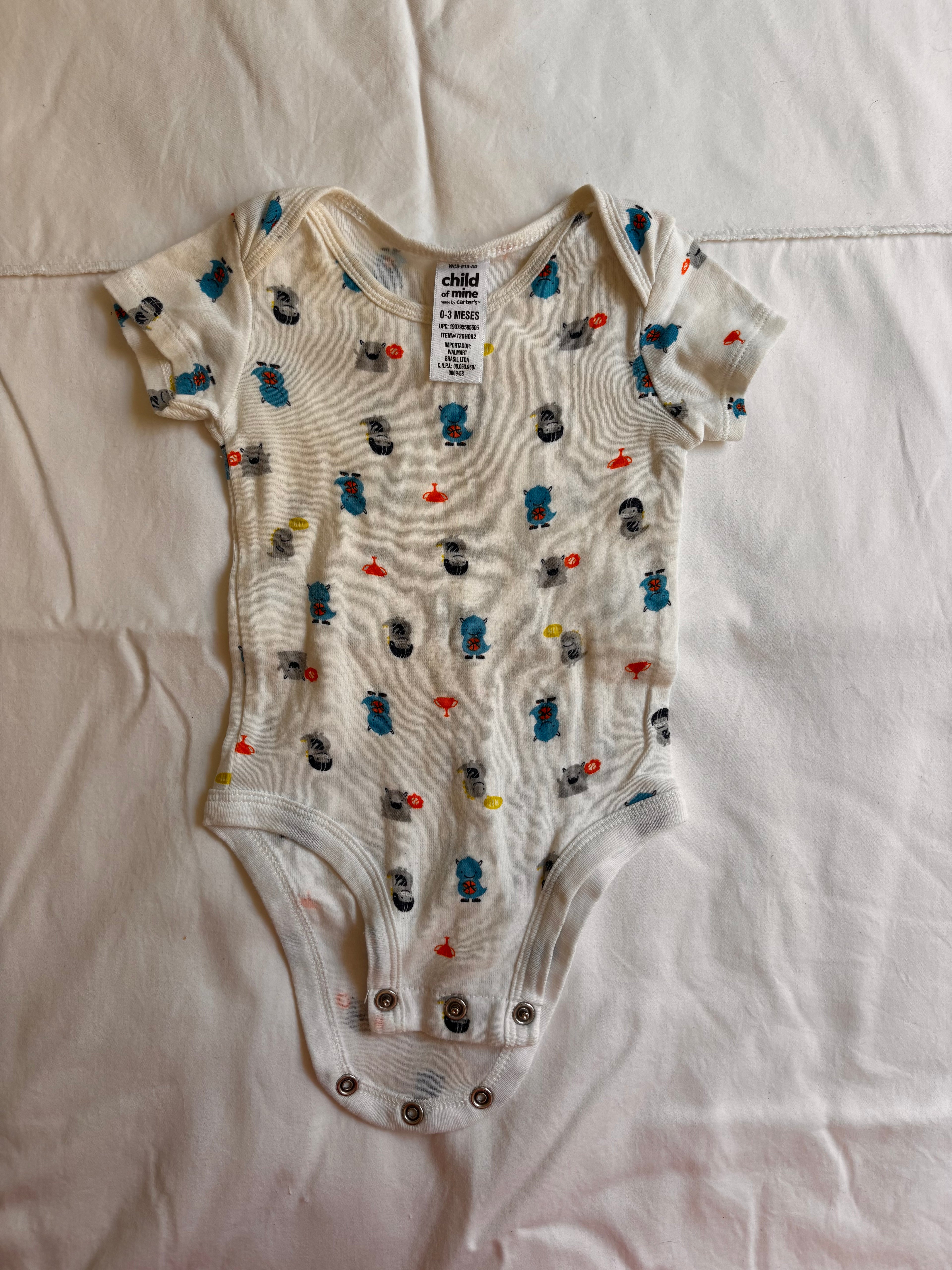 Body Estampa Colorida – Branco (Bebê)
