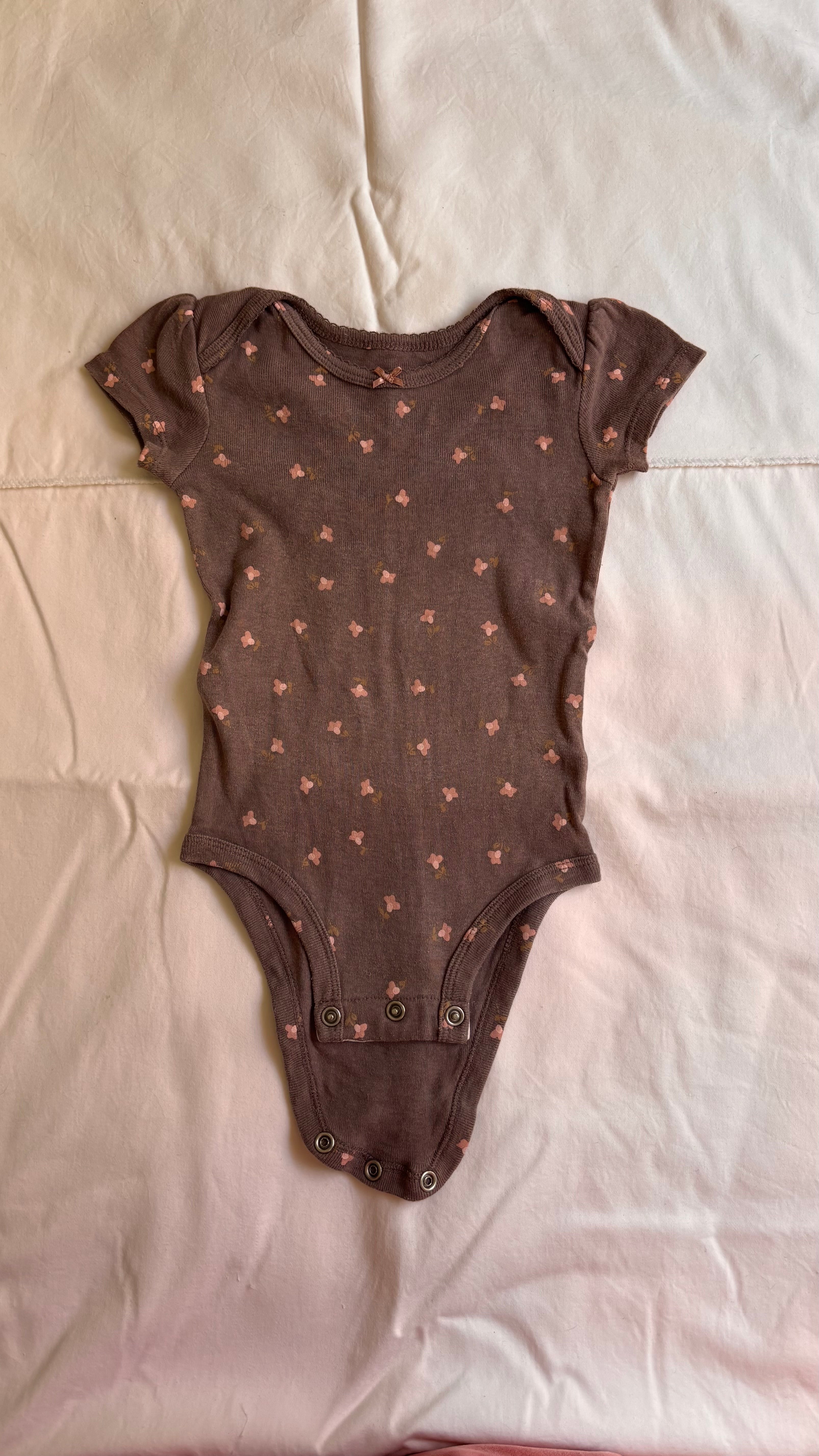 Body Estampa Floral – Marrom (Bebê)