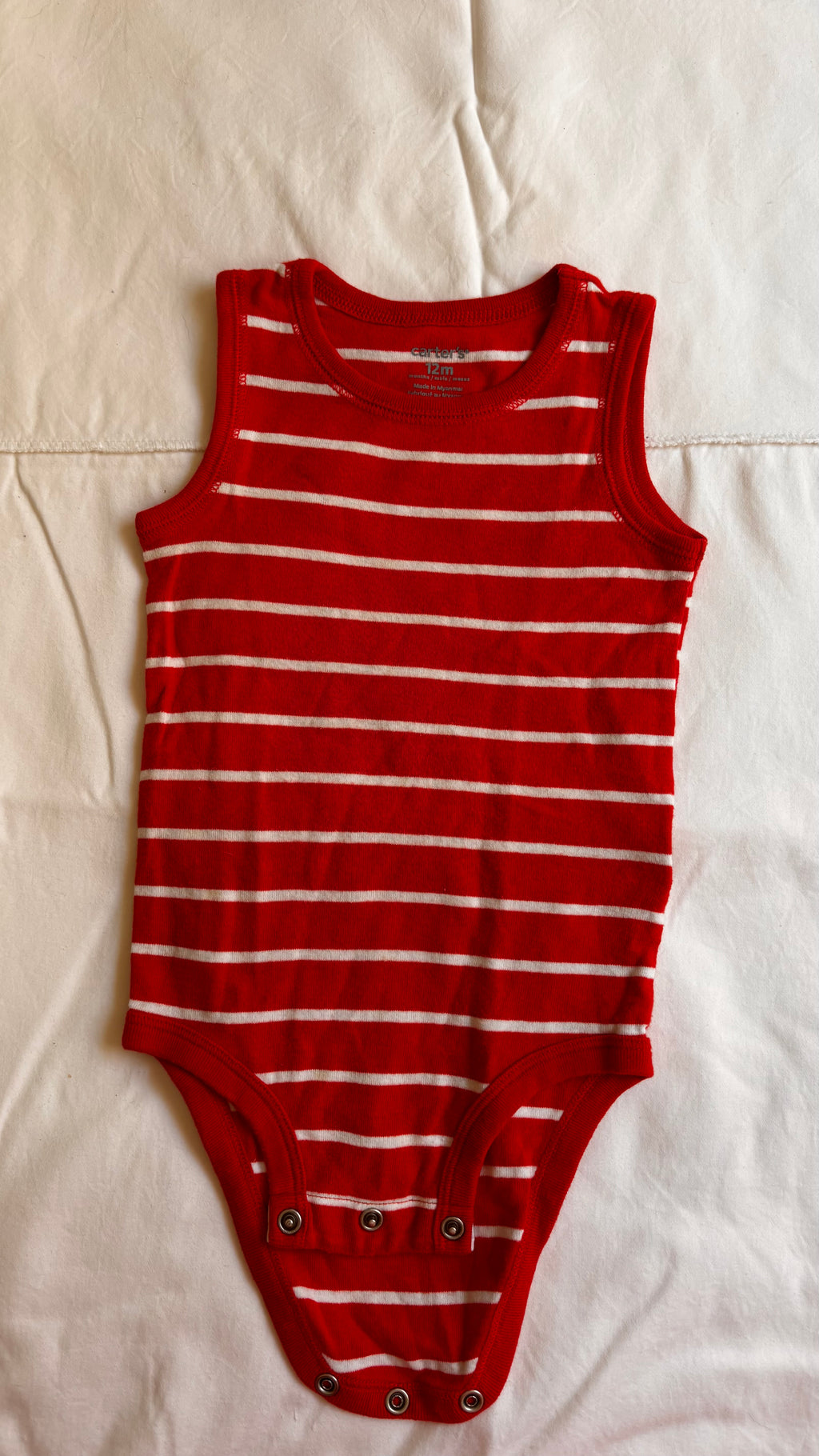Body Regata Listrado – Vermelho (Bebê)