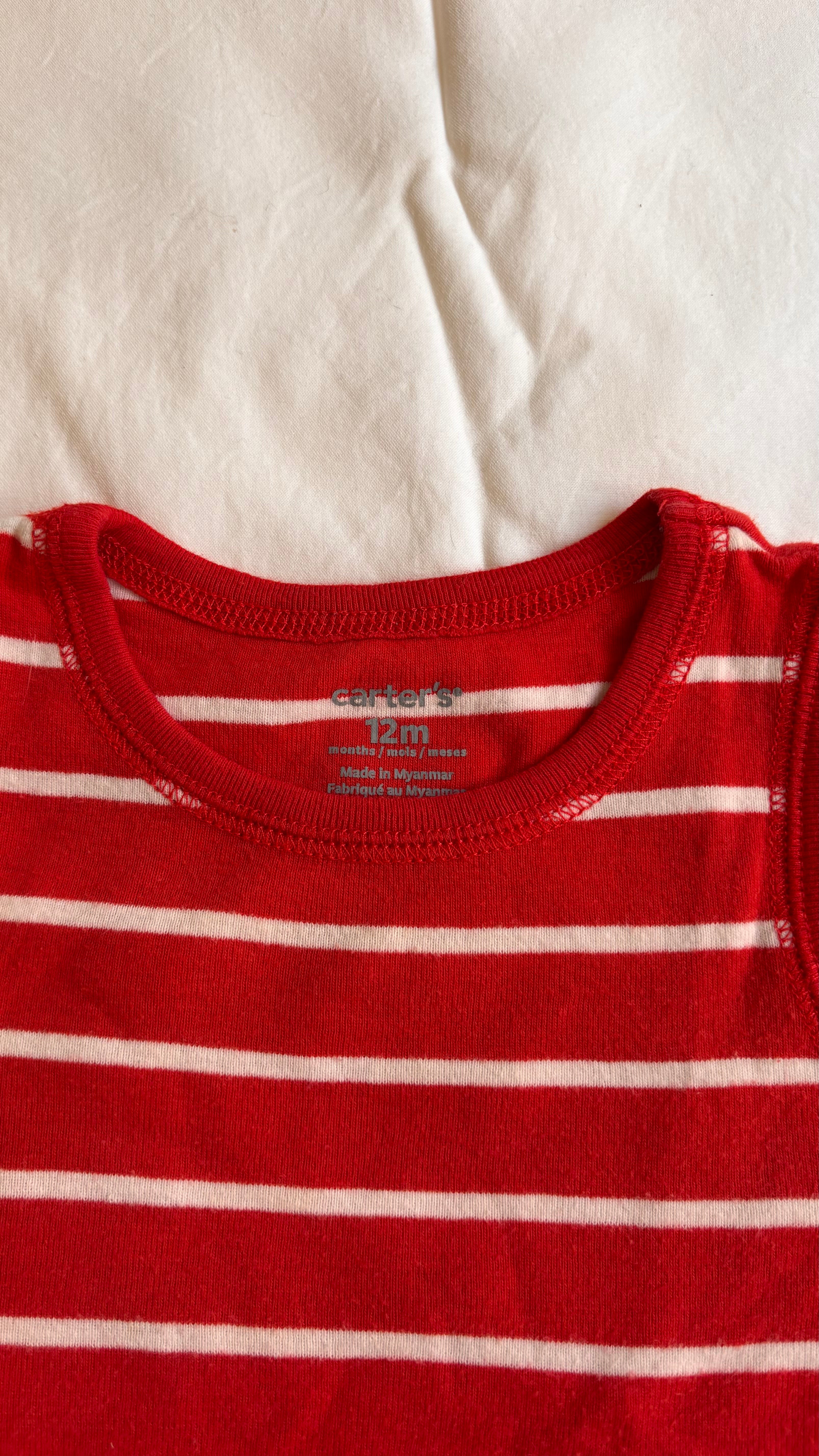 Body Regata Listrado – Vermelho (Bebê)