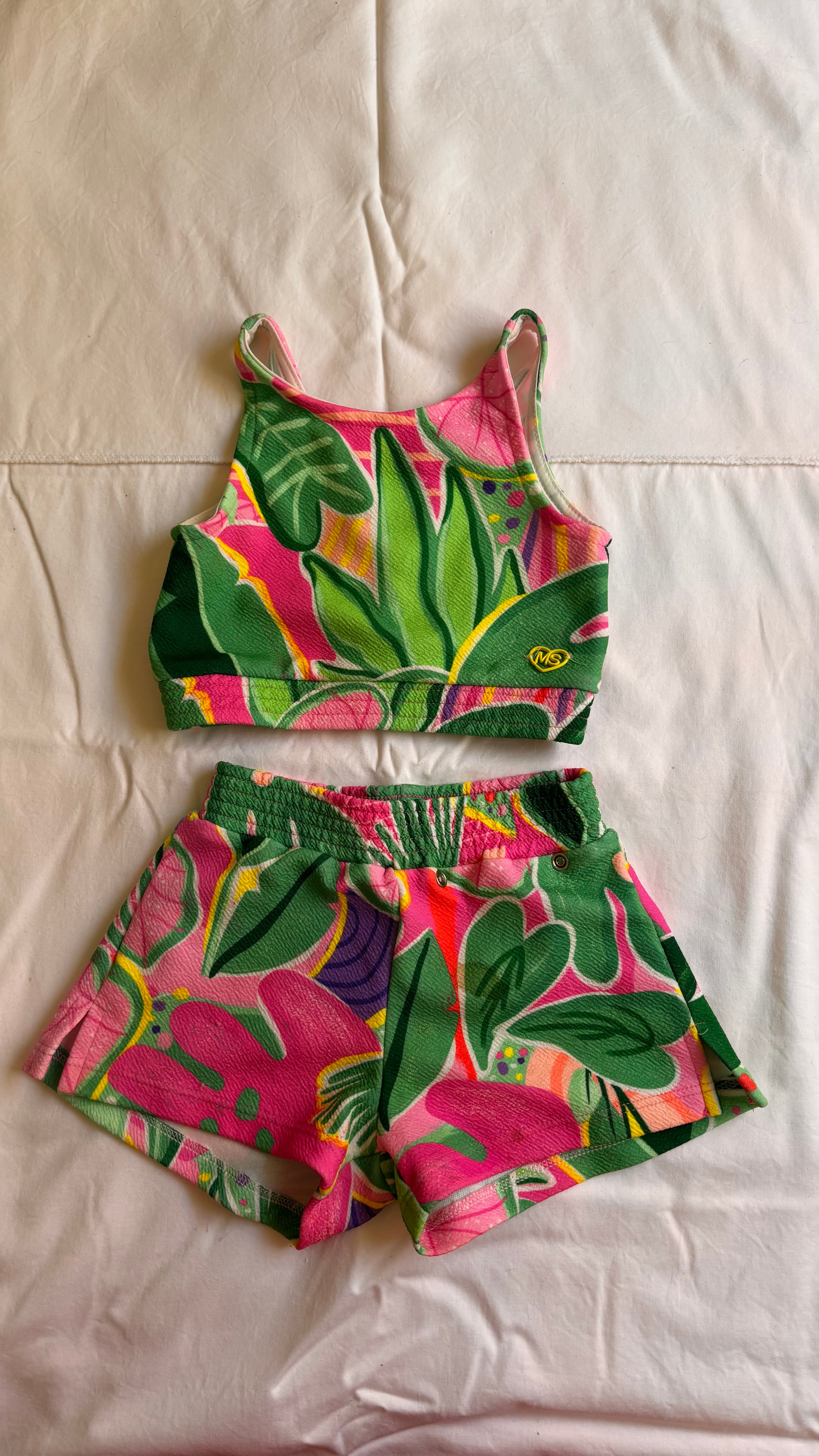 Conjunto Tropical – Verde e Rosa (Infantil)