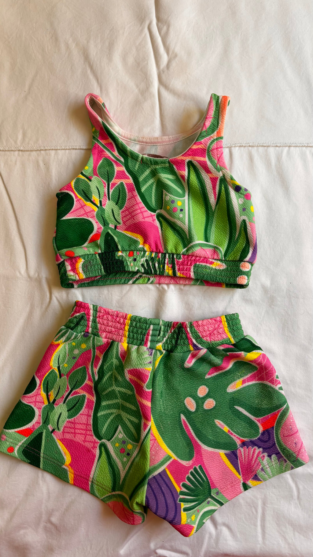 Conjunto Tropical – Verde e Rosa (Infantil)