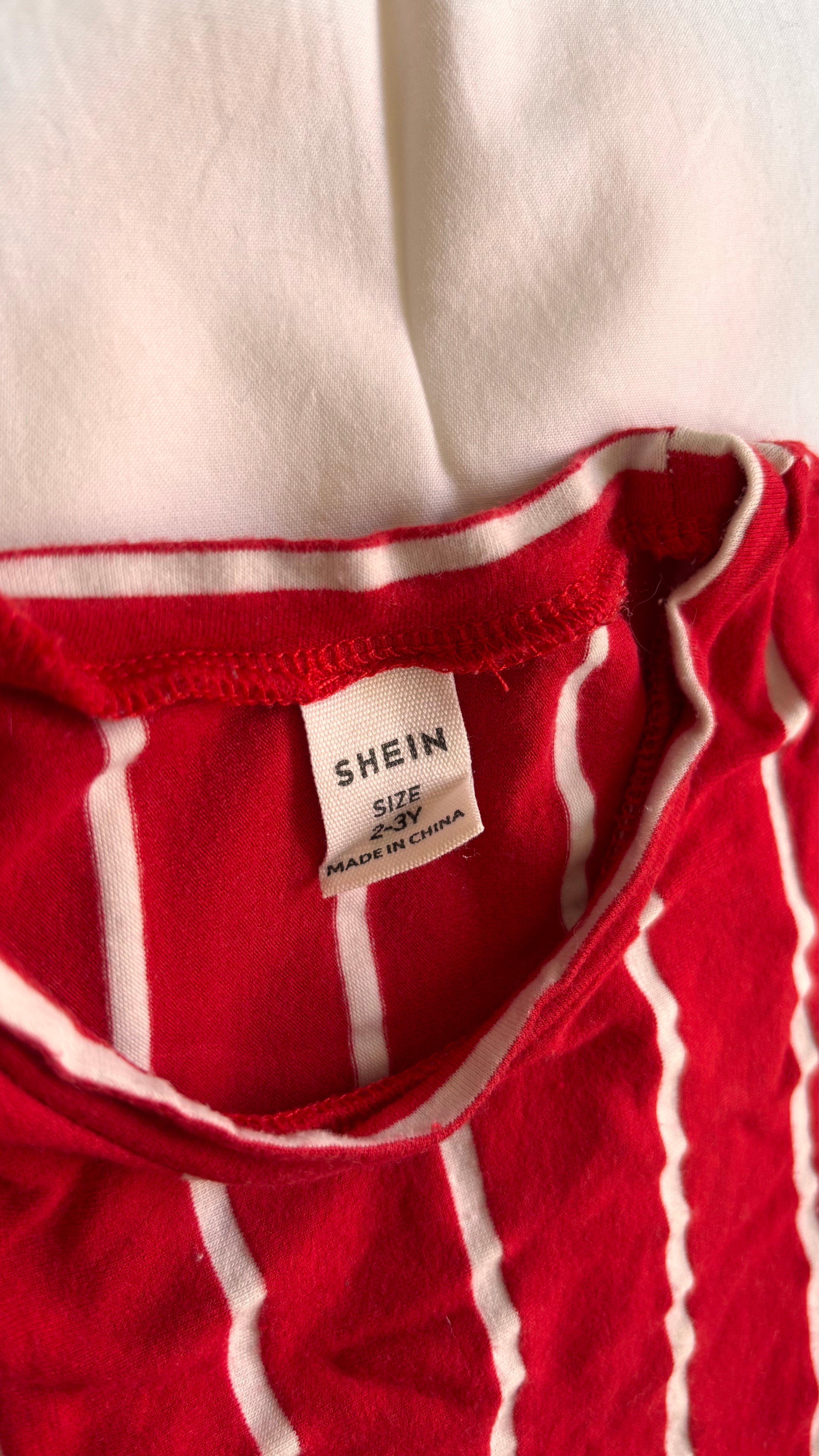 Conjunto Listrado – Vermelho (Infantil) SHEIN