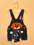 Jardineira Jeans Ursinho e Estrelas (Bebê)