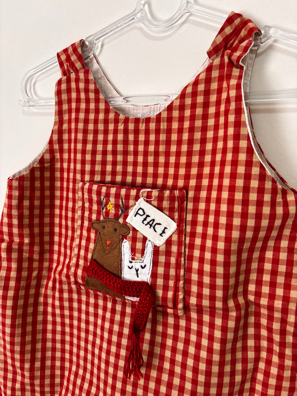 Jardineira Xadrez Vichy – Vermelho (Bebê)