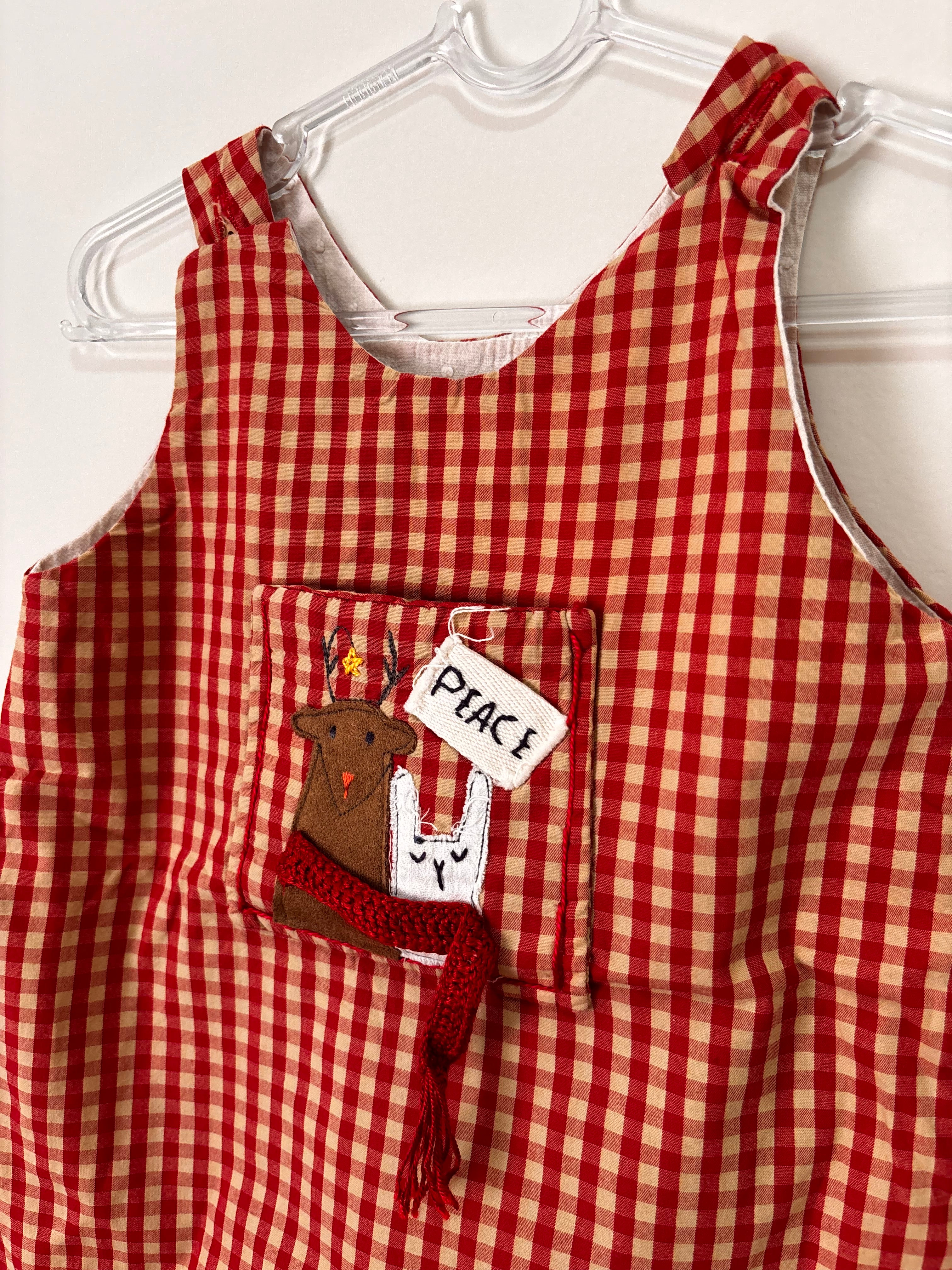 Jardineira Xadrez Vichy – Vermelho (Bebê)
