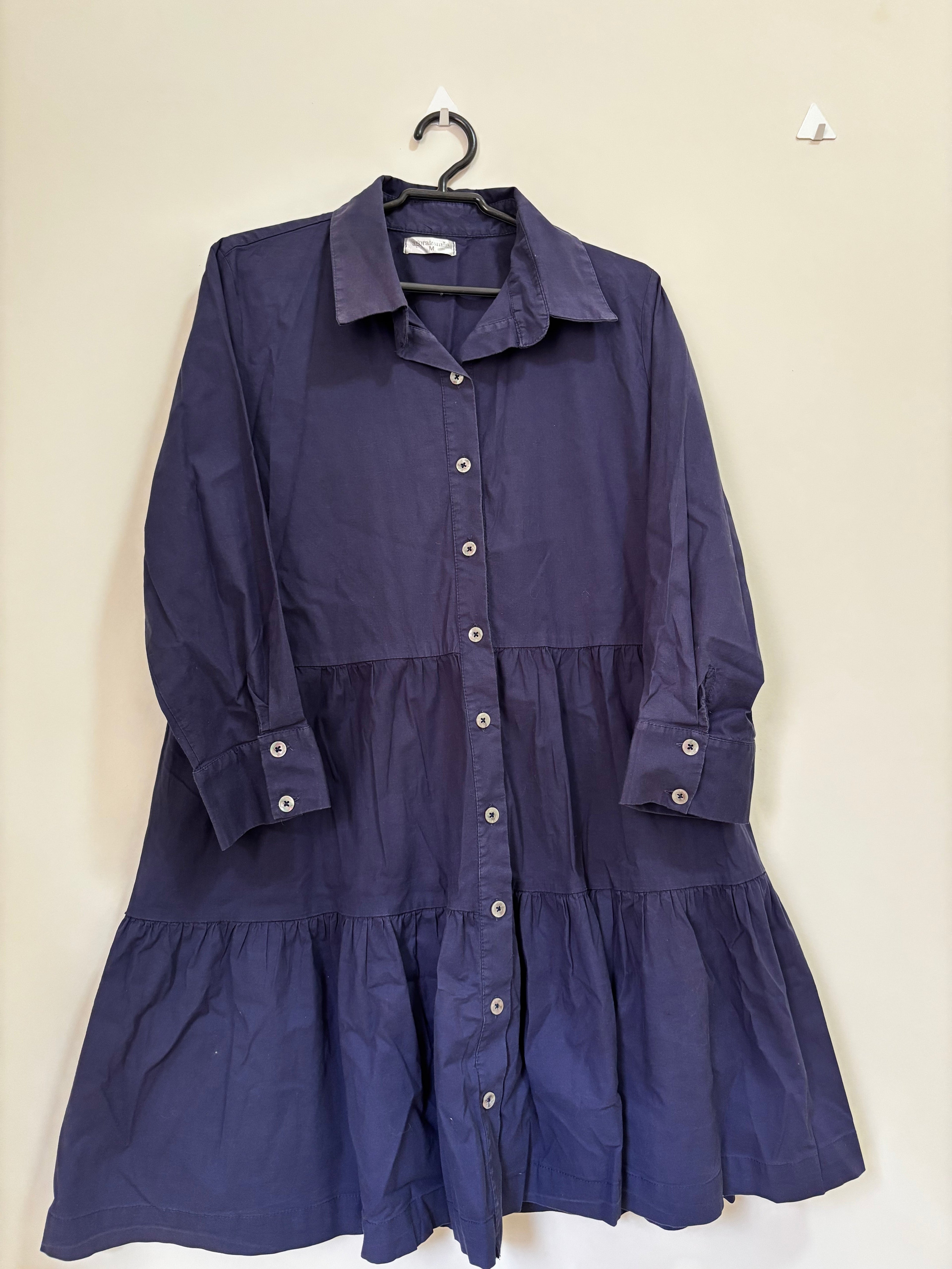 Vestido Chemise Babados – Marinho (Feminino)