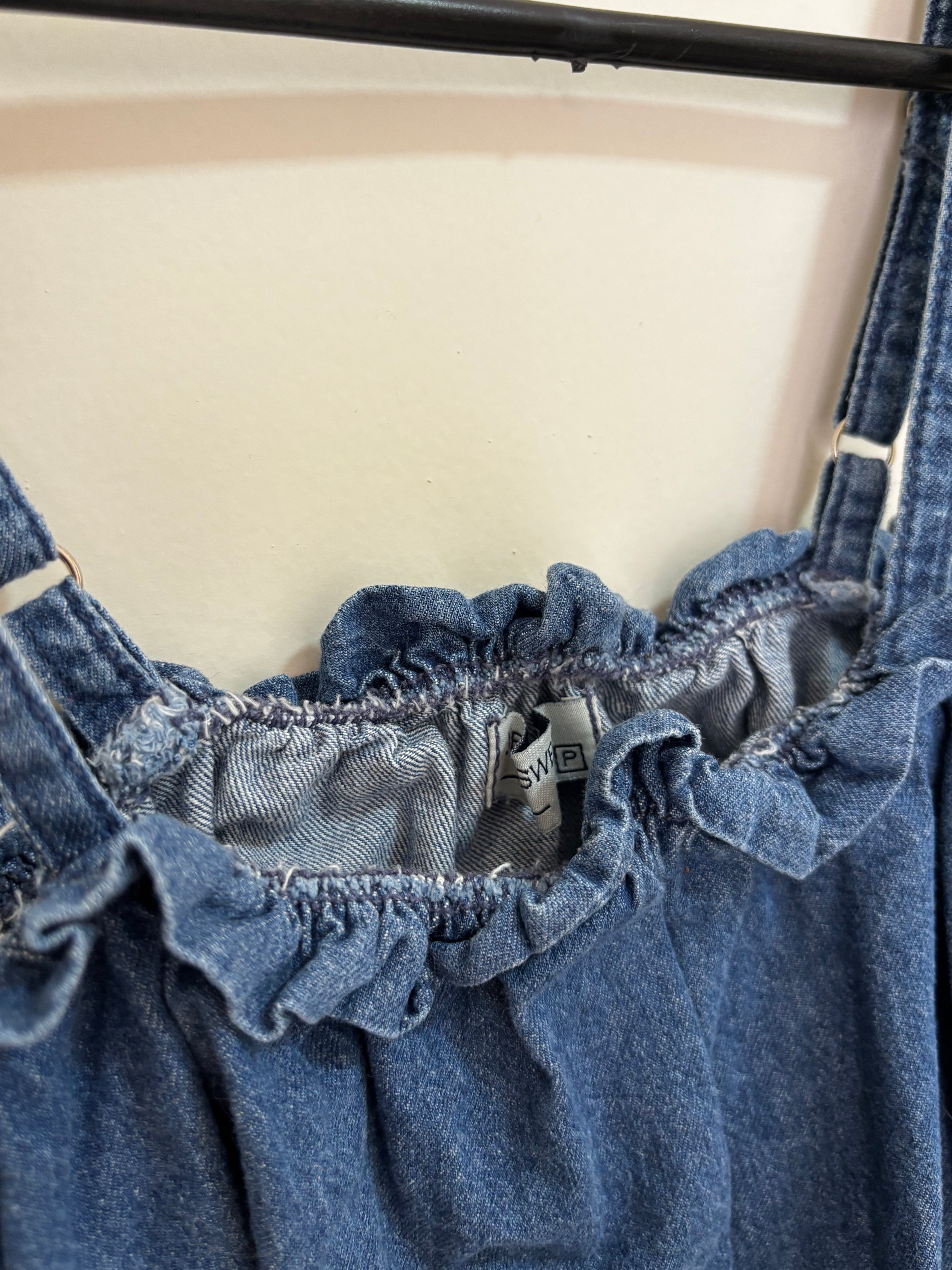Top Cropped Jeans Franzido (Feminino)