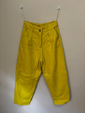 Calça Pantalona de Couro Aquarella – Amarela (Feminino)
