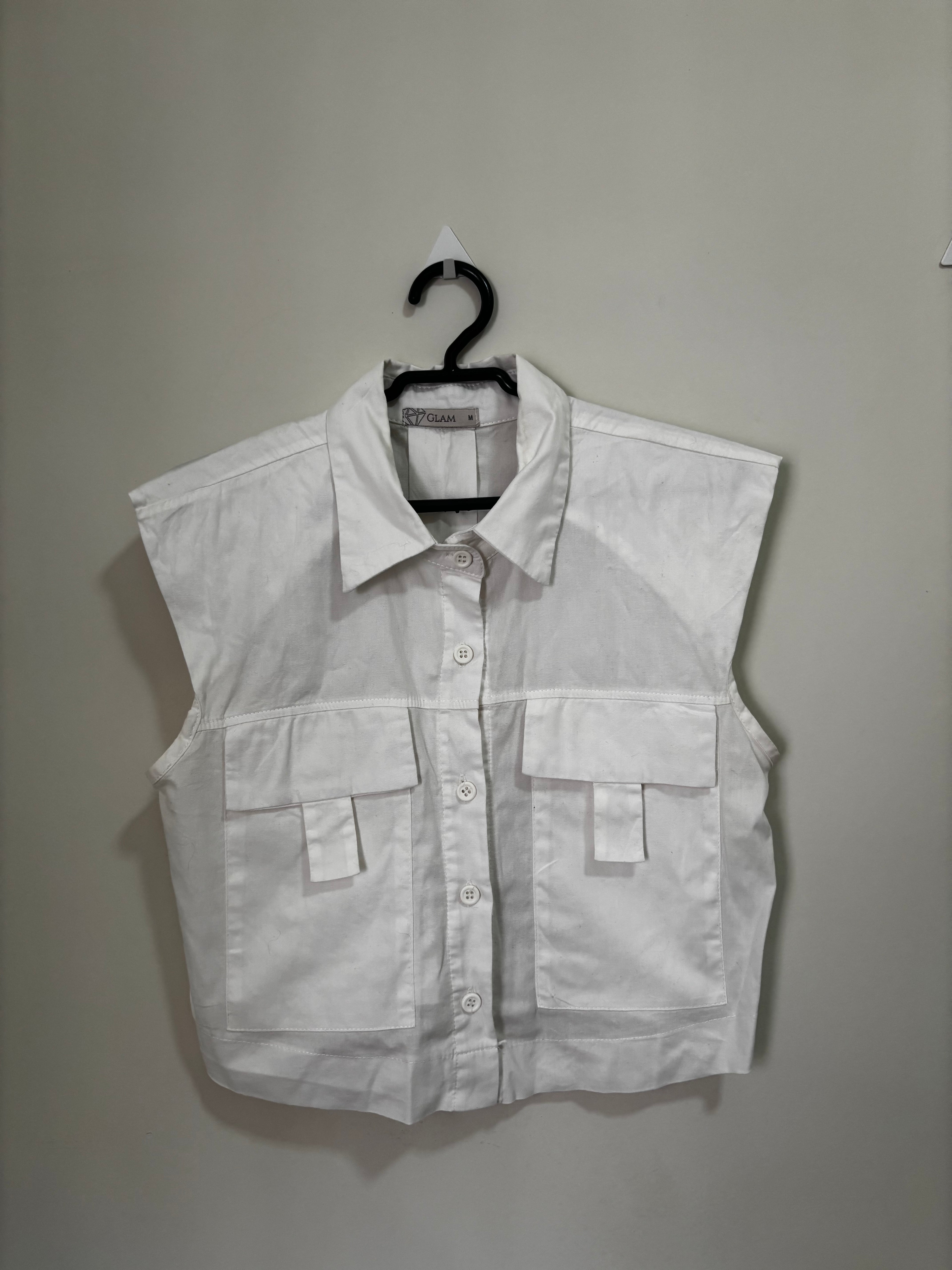 Colete Camisa Utilitário GLAM – Branco (Feminino)