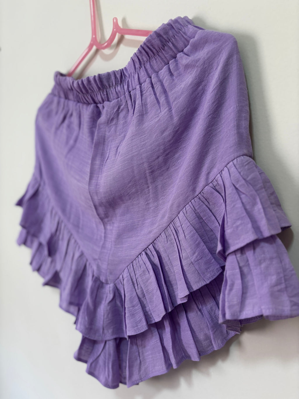 Conjunto Camisa + Shorts-Saia Babados Victoria Vendramini – Lilás (Feminino)