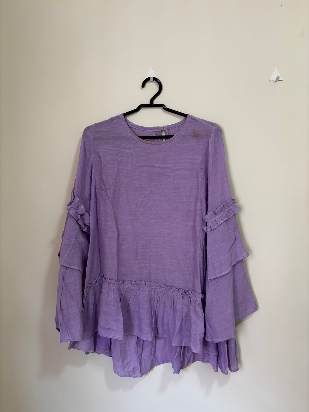 Camisa manga 3/4 com babados