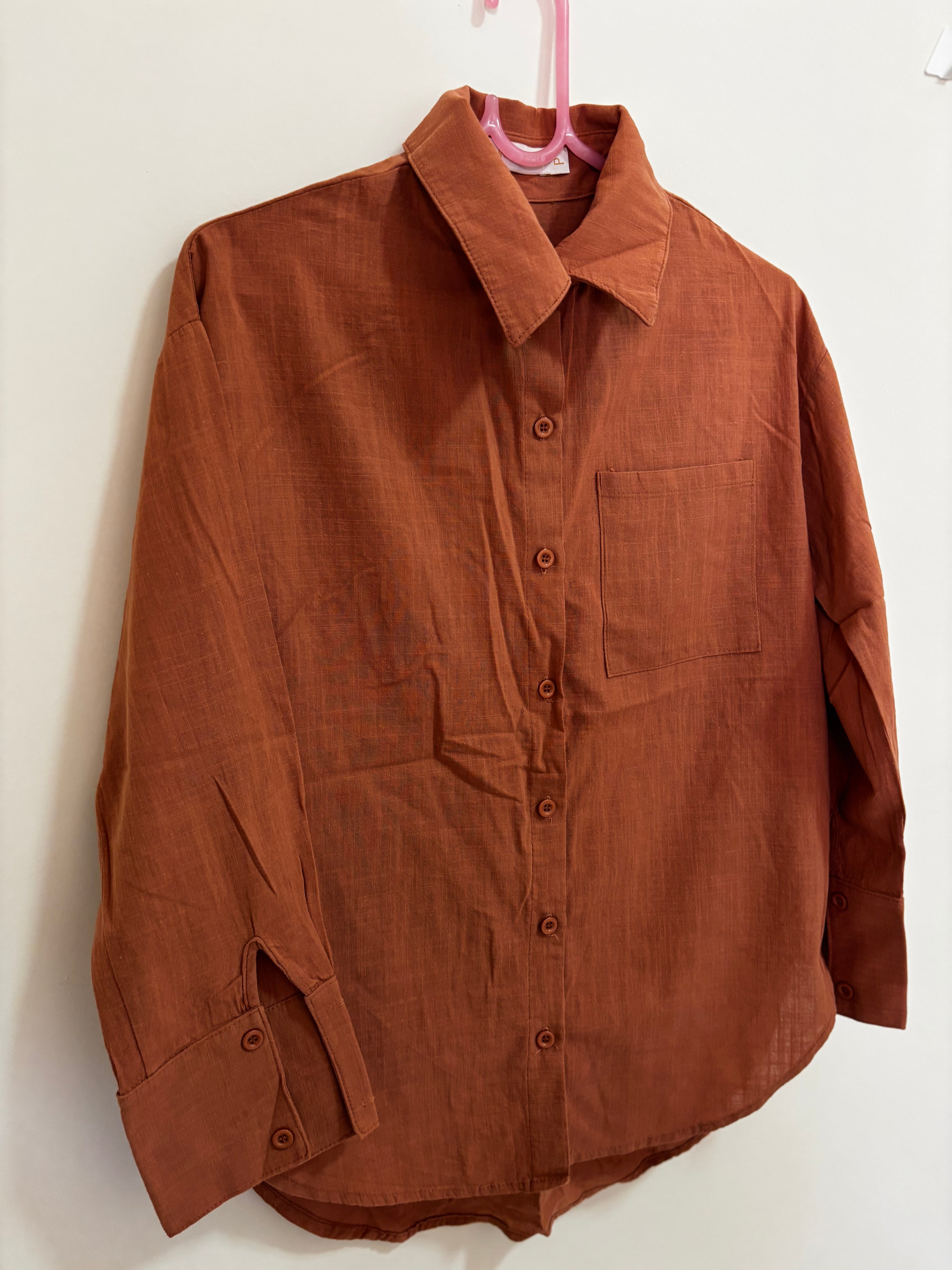 Conjunto Camisa + Shorts Selina Modas – Terracota (Feminino)