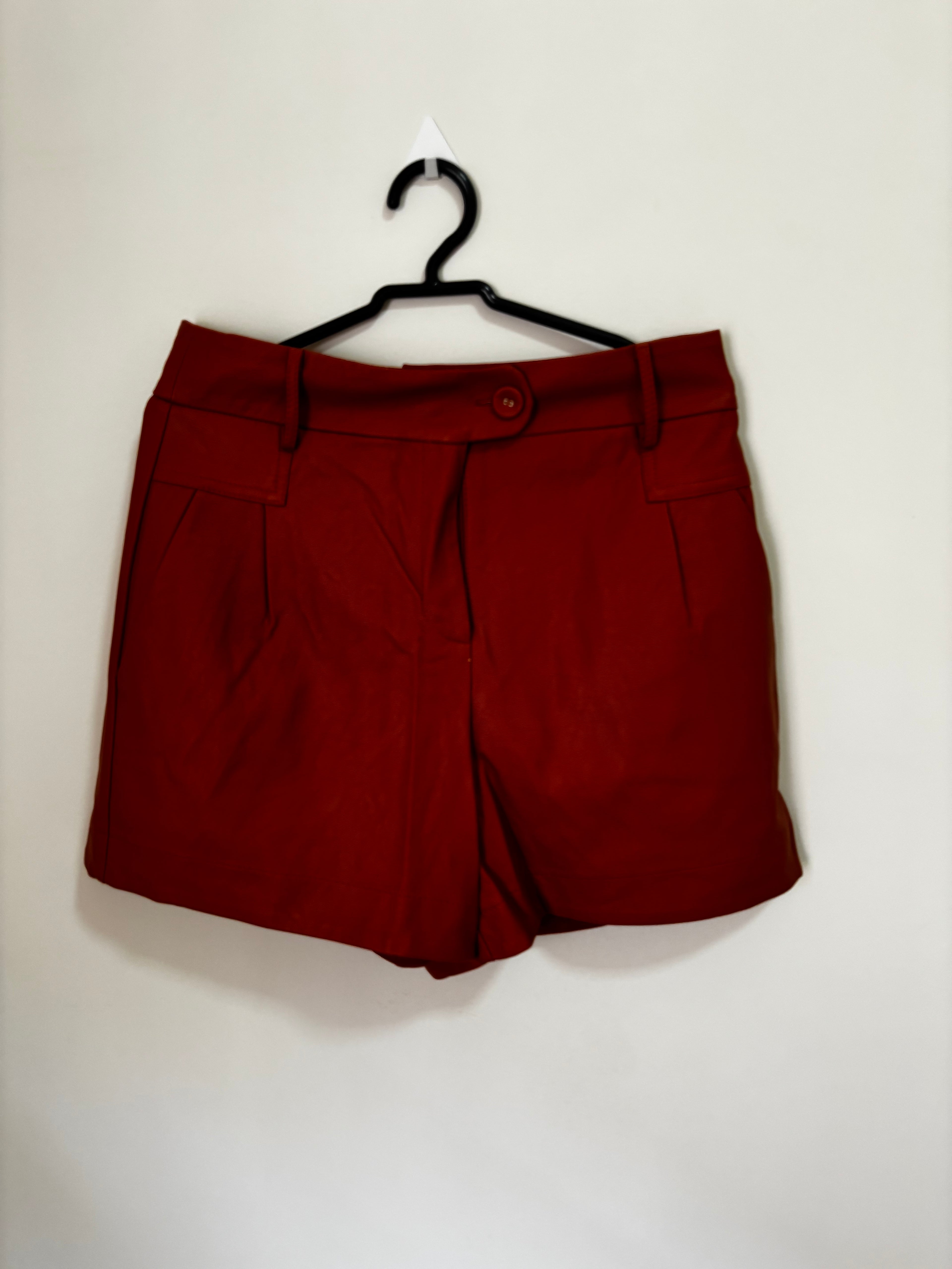 Conjunto Cropped + Shorts de Courino Karmani – Terracota (Feminino)